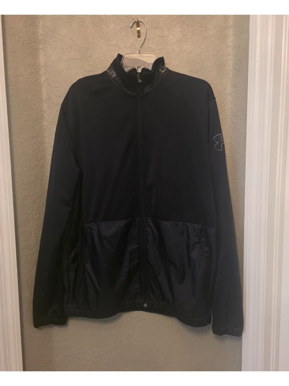 Under Armour Diddy Bop 2 Tone Black Full Zip Track Jacket L EUC Loose Fit